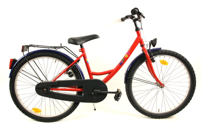 Gebruikte meisjesfiets hip hop rood 24 inch